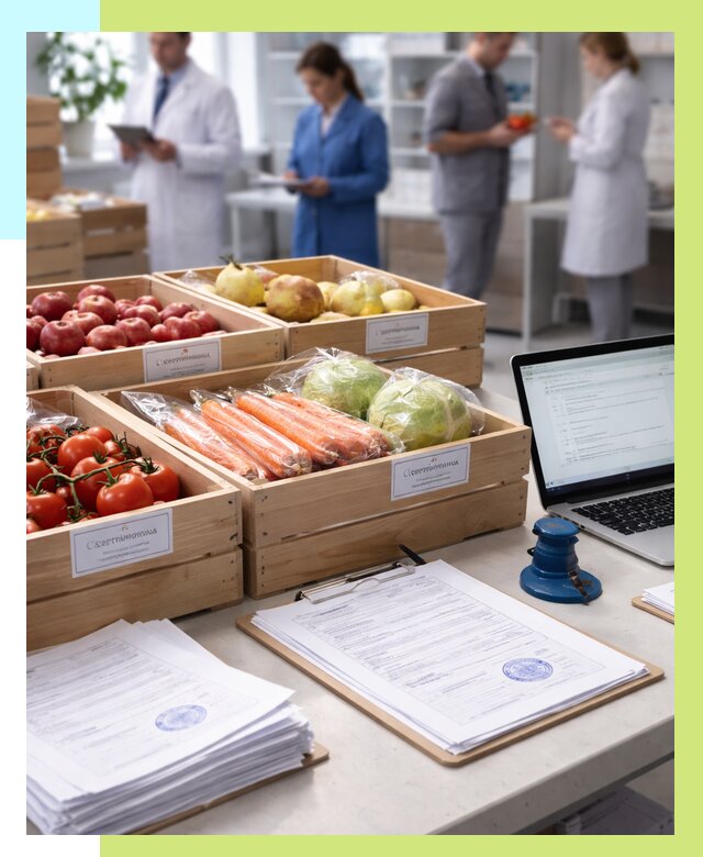 Сертификация овощей и фруктов в Сосновом Боре от 8634 р. | Алешин-Снб